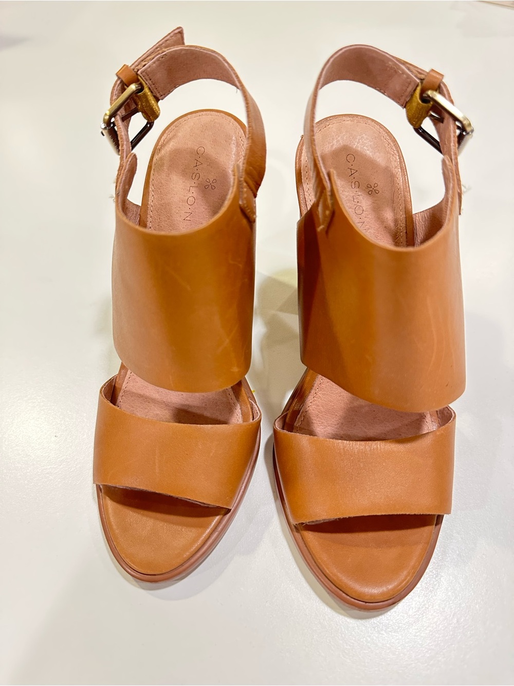 Caslon Tan  Leather Slingback Sandals - Tan Women’s Heels size 5